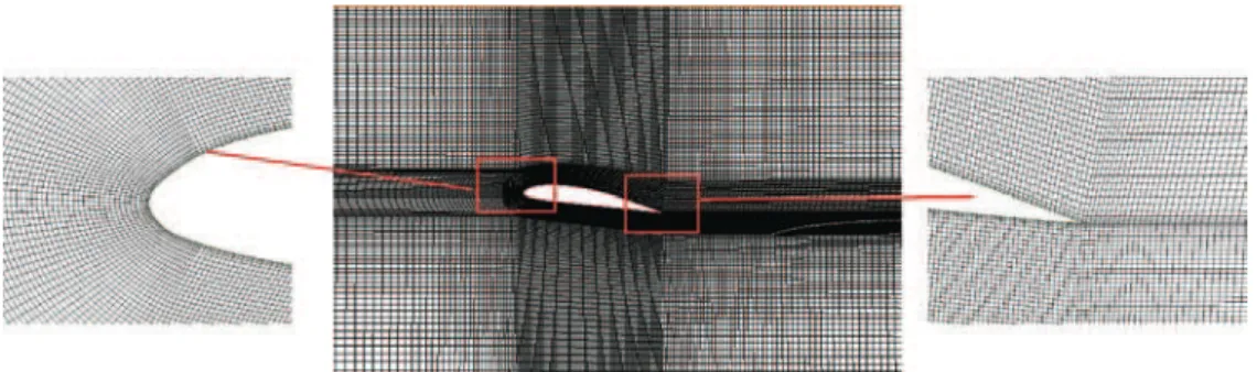 Figure 2. Overall mesh around Clark-Y hydrofoil