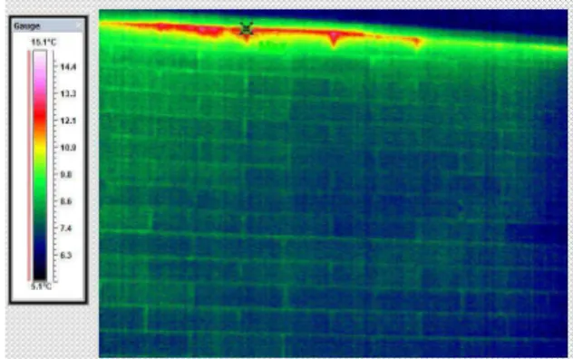 Fig. 7. Infrared  image of the wall made from   20cm MOPATEL masonry blocks  