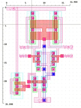 Fig. 9: 1 st  layout of SCL inverter 