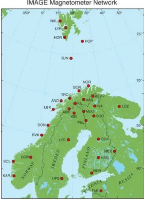 Fig. 1. Map of the IMAGE magnetometer stations.
