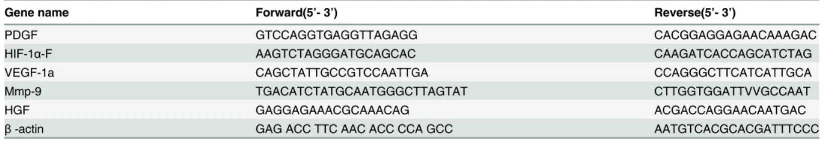 Table 1. List of primers used for real-time RT-PCR.