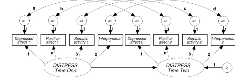 Figure 2:  Diagrammatic View of Checking the Stability  of the Measurement Model for Two Occasions 