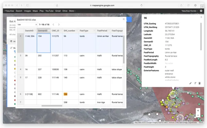 Figure 10: An example of the retrieval of a feature by attributes on Google Maps Engine.