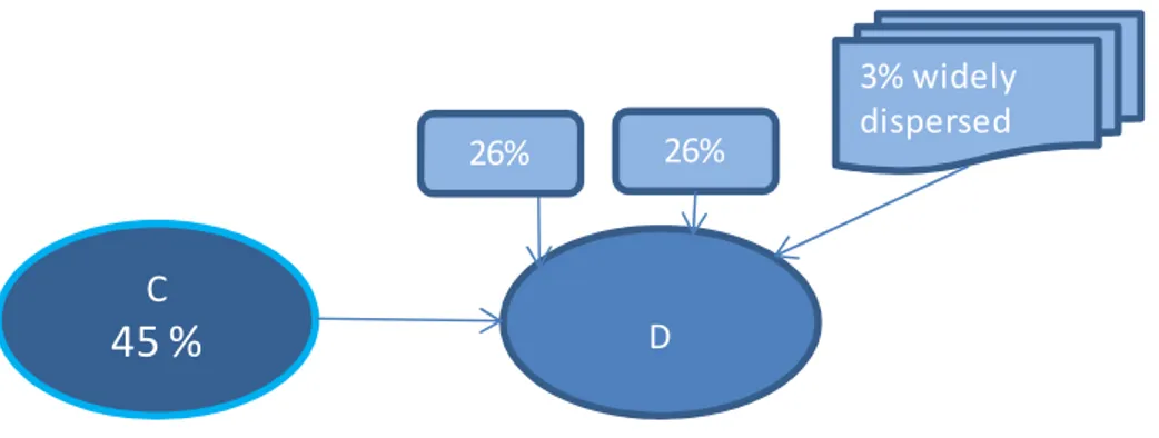 Figure 6 - Example less than a majority of voting rights number 2 