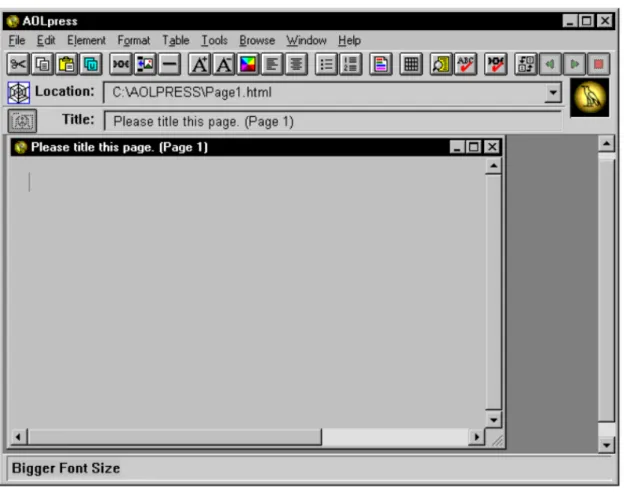 Figure 2.2: AOL start up page [DeG97].