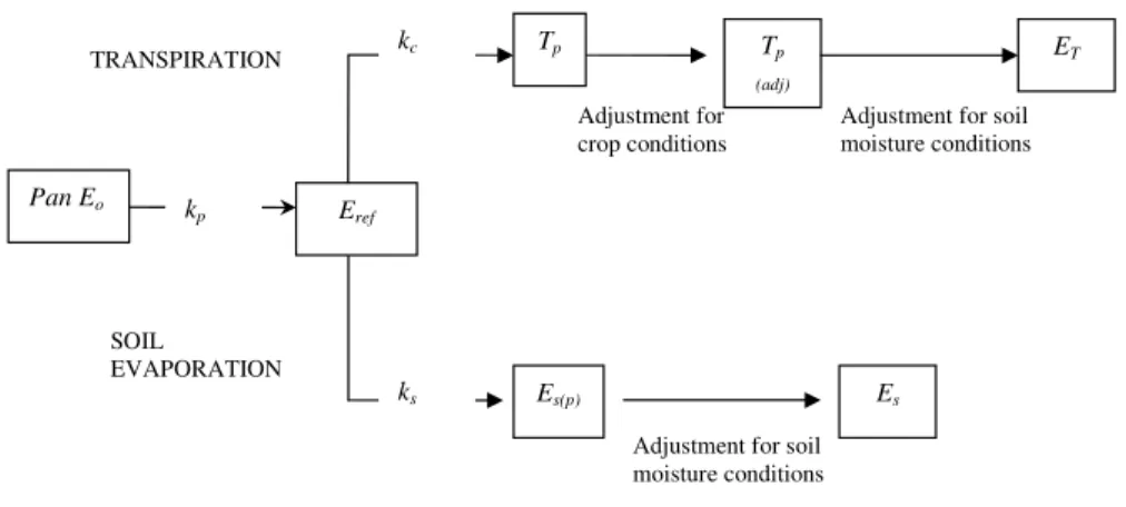 Fig. 3. Flow chart for determining evaporation and transpiration.