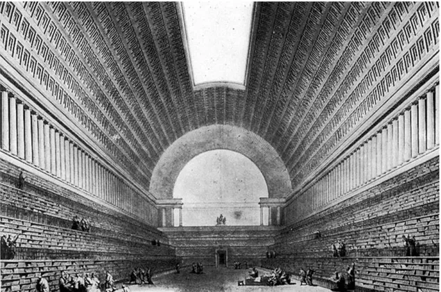 FIG. 2.11 – Biblioteca Nacional de França – Simulação do Interior, 1784. Étiene-Louis Boullée  