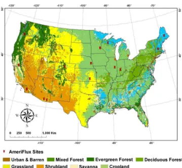 Fig. 1. Land cover map of the conterminous US (0.05 ◦ × 0.05 ◦ ) used in regional simulations