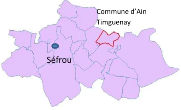 Figure  1.  Localisation  de  la  commune  rurale  d’Ai  Ti gue a  da s la p ovi e de S f ou