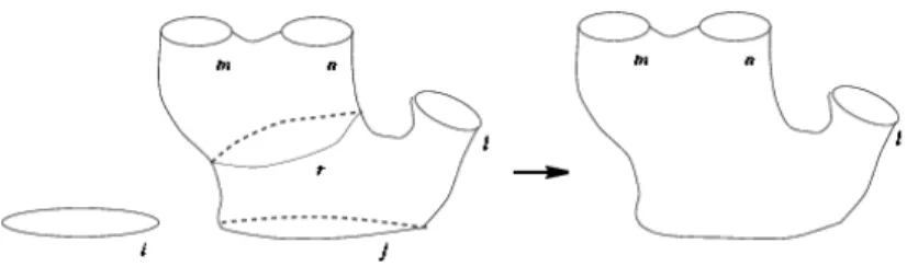 Figure 4.6: Gluing a disk and X 5. annulus + X g,n → X g,n.