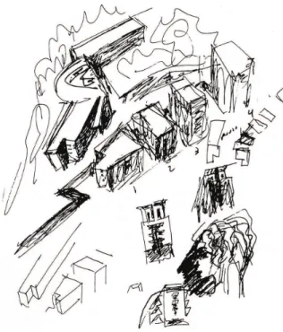 Fig. 7. A. Siza, School of Architecture, Oporto, sketch, 1988.