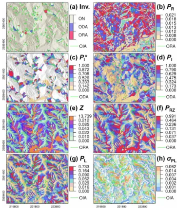 Figure 7. Set of results of the test 1C. For readability, only a small subset of the test area (see Fig