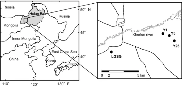 Figure 1. Map of the study area and the 4 study sites (N) in Hulun Buir.