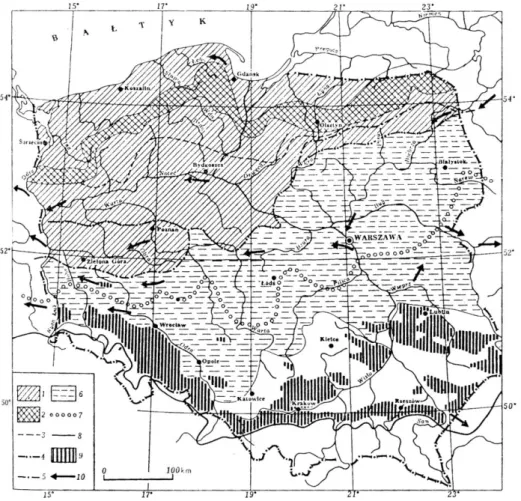 Fig 2.4 - Vestígios da Idade do Gelo em território polaco (Wiłun, 2007) 