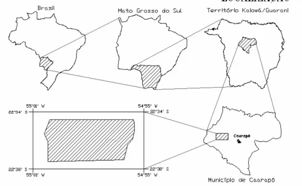 Figura 1  – Localização da Reserva Indígena de Caarapó-MS.