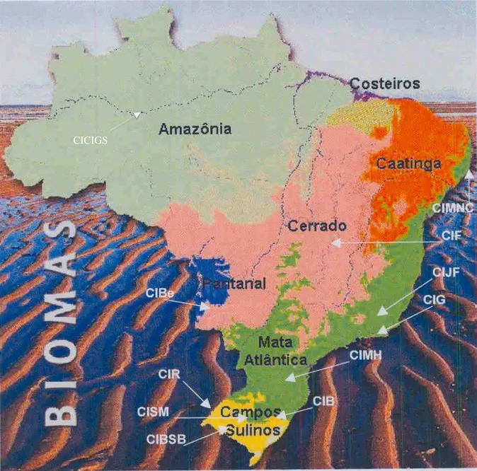 Figura 02: Localização dos Campos de Instrução do Exército Brasileiro  Fonte: Abreu, 2006  