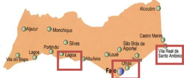 Fig. 3 – Coastal areas of Algarve implementing  rehabilitation policies 
