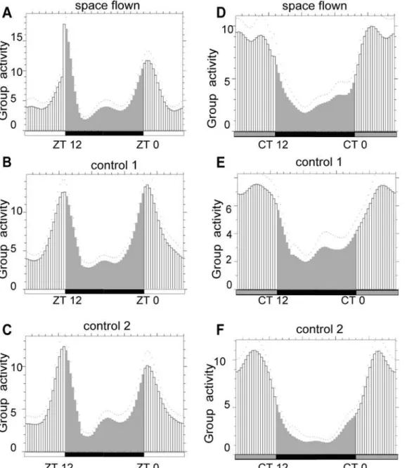 Fig 1. FaasX analysis showed that Drosophila locomotor activity rhythm was not changed after spaceflight