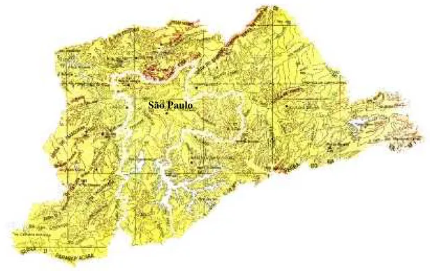 Figura I.1  :Mapa da Região Metropolitana de São Paulo, mostrando o contorno do município de São Paulo.