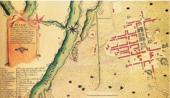 Figura 40 - Plano da capital de Vila Bela do Mato Grosso, 1789. (Acervo Casa da Ínsua, Portugal).