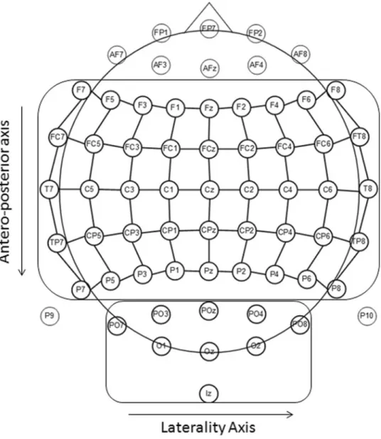 Fig. 2 Schematic view of the scalp electrode montage used for the analysis.