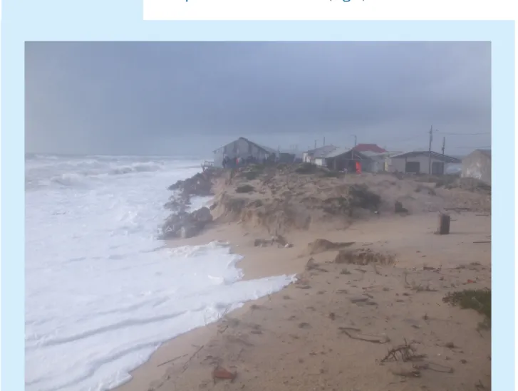 Figura 1. Praia de Faro. Efeitos da tempestade que ocorreu em 2010.