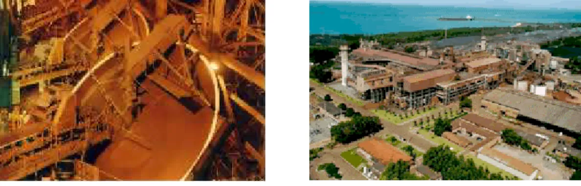 Figura 11 e 12 – Foto dos discos de pelotamento e das usinas de pelotização da Samarco 