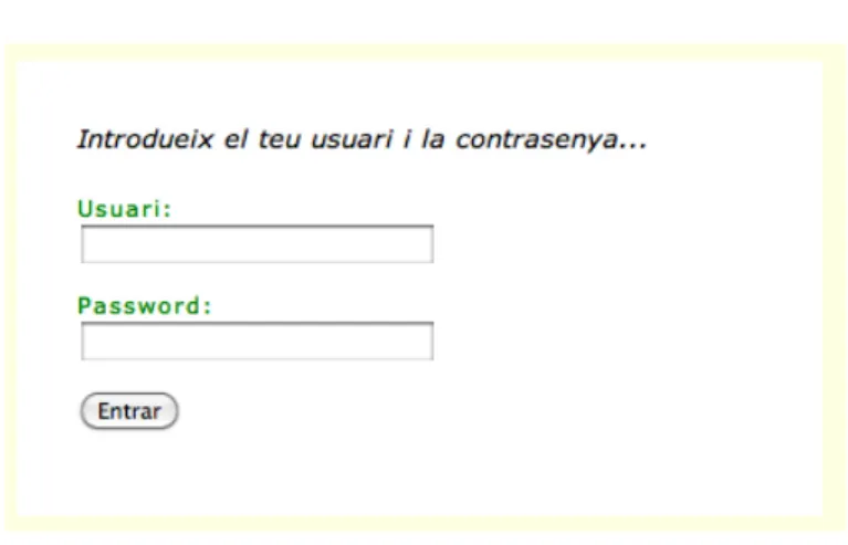 Figure 9: Screenshot of the user interface: user login. 