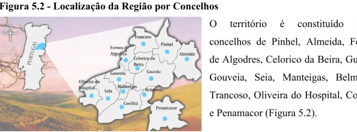 Figura 5.2 - Localização da Região por Concelhos