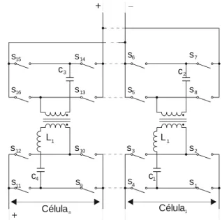 Figura 4.13 -  Topologia de balanceamento com base no conversor DC/DC isolado dual active bridge (DAB).