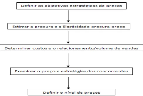 Figura 1 - Componentes-chave do processo de decisão de fixação de preços. 
