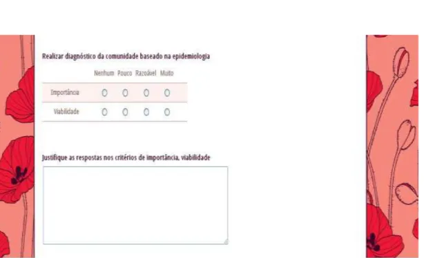 Figura 2. Questionário disponibilizado aos participantes da primeira rodada Delphi de Políticas  na plataforma Google Docs, Brasília, 2012