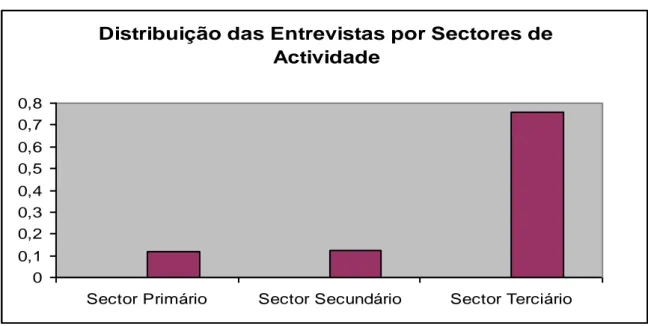 Figura 3 - Distribuição das empresas entrevistadas por sectores de actividade económica 