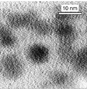 Figura 11 – Micrografia obtida por MET de alta resolução de nanocristais de Se em substrato de vidro de  sílica [24]