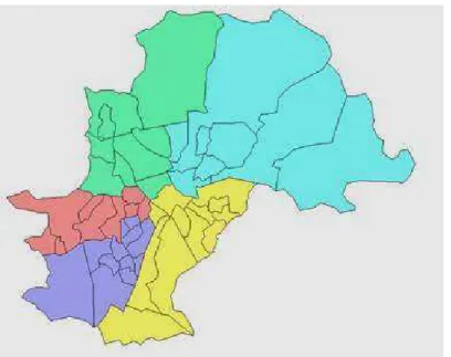 Figura 2 - Mapa do Município de Campinas segundo os distritos de saúde 