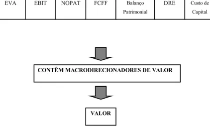 Figura 3.2.1 – Macrodirecionadores de valor e Medidas de Desempenho  Fonte: Adaptado de Rappaport (2001) 