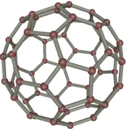 Figure   2.   Fullerene   C60,   which   is   constituted   of   a   third   allotropic   form   of   Carbon   (Source:   authors'    own   elaboration   with   ninithi®   Nanotechnology   Software)