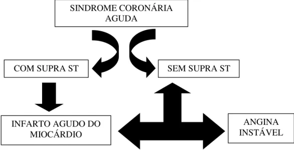 Figura 1 – Esquema da implicação clínica da classificação das SCA  