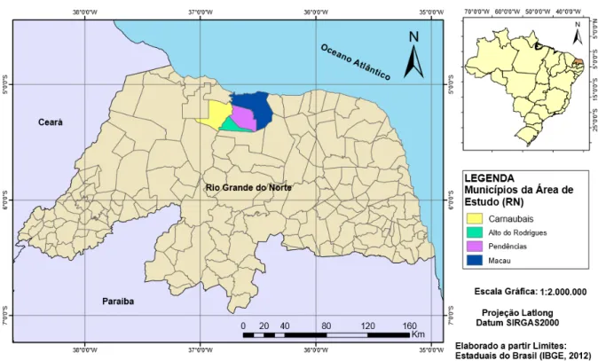 Figura   01:   Localização   dos   municípios   do   Vale   do   Açu   que   compõem   a   área   de   estudo