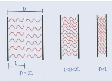 Figura  16:  Interpenetração  de  cadeias  poliméricas  devido  à  aproximação  de  duas  partículas
