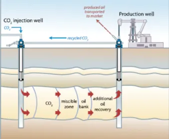 Figure 2.9: Injection of CO 2  for EOR (Source: Metz / Davidson a. o., IPCC, Special Report on Carbon  Dioxide  Capture  and  Storage  (2005),  URL:   http://www.ipcc.ch/pdf/special-reports/srccs/srccs_chapter3.pdf, [16.03.2011]) 