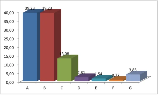 Figura  12.  Distribuição  das  categorias/representações  de  respostas  às  perguntas da Questão-Pergunta Final, Rio Branco (Acre), 2013