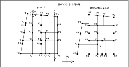 Figura 1: Planta estrutural do edifício existente. 