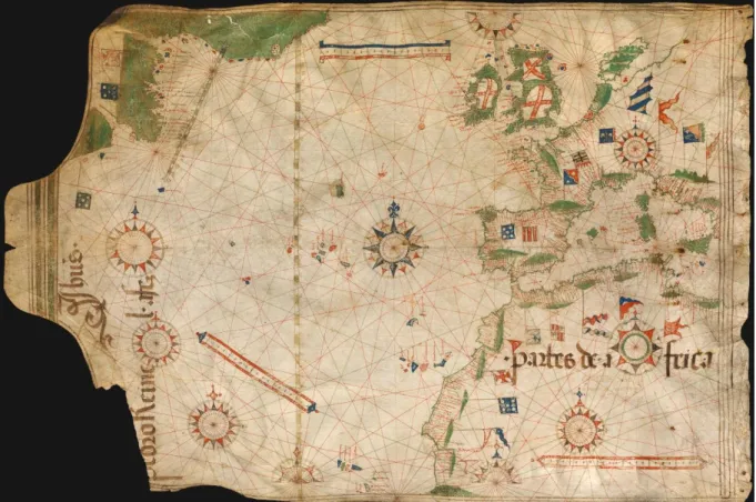figura 19 - Carta de marear portuguesa mais antiga conhecida com meridiano graduado 81