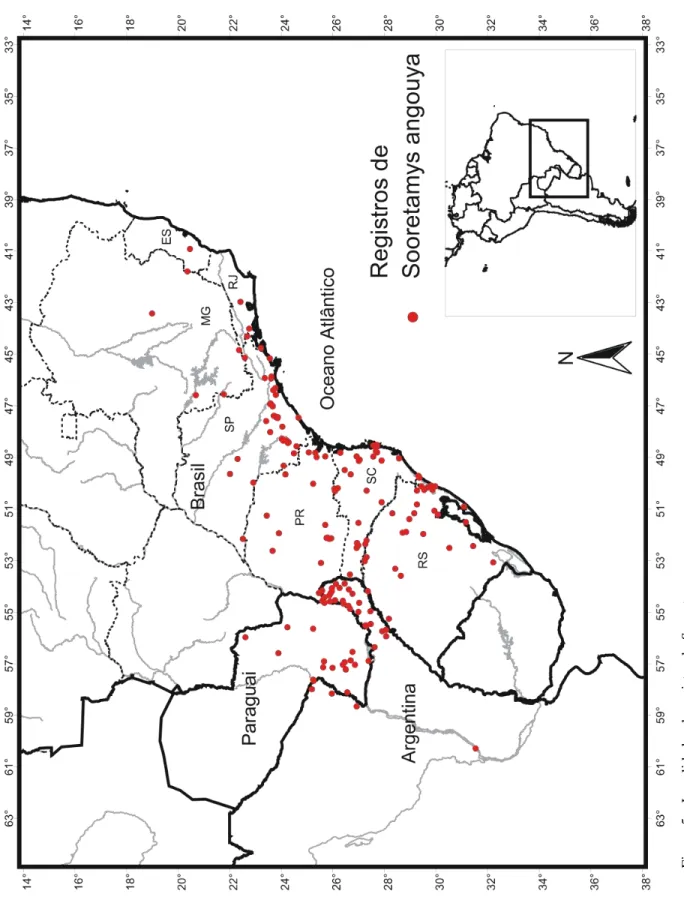 Figura 5 – Localidades de registro de Sooretamys angouya. 