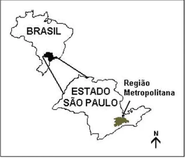 FIGURA 1 - Localização do Parque Estadual das Fontes do Ipiranga (PEFI). 