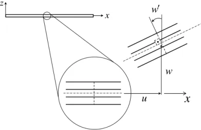 Figura 2.5: Representação cinemática para uma viga laminada 