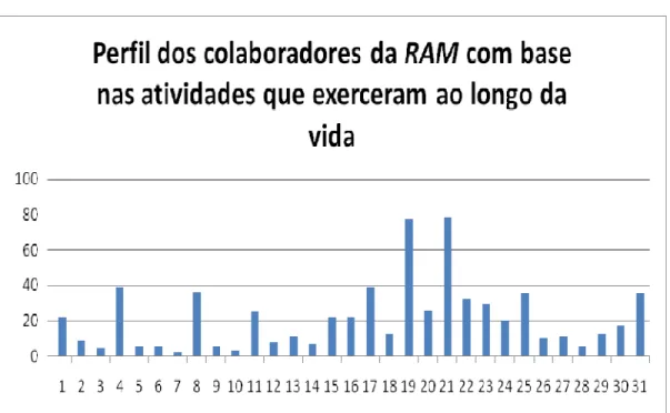 Gráfico 1: Perfil profissional  dos colaboradores da RAM 22