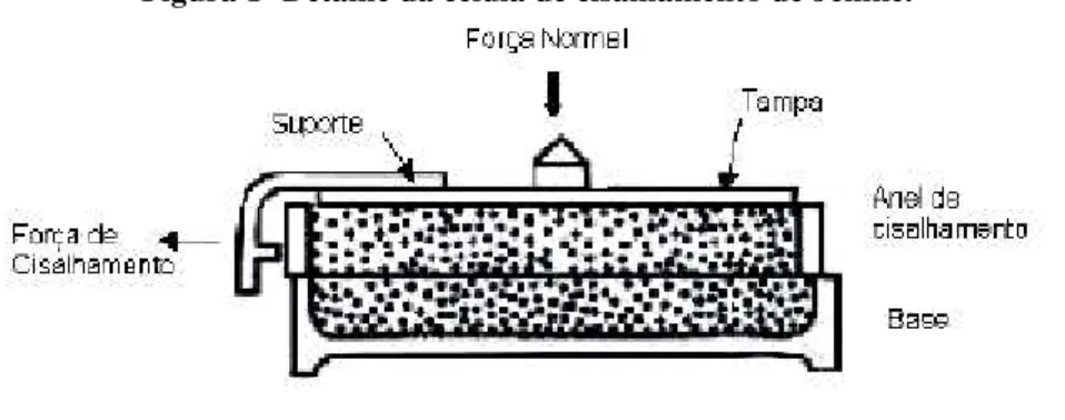 Figura 1- Detalhe da célula de cisalhamento de Jenike. 