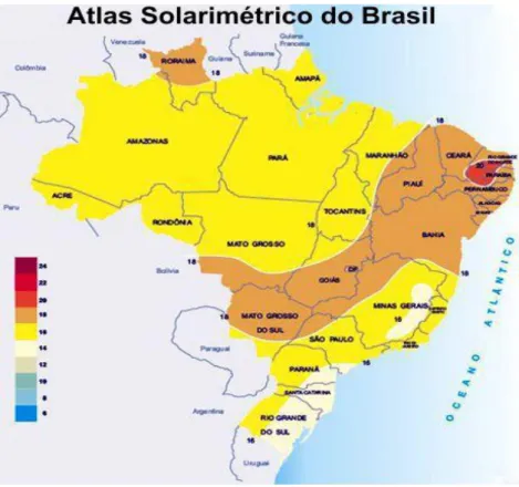 Figura 1: Atlas Solarimétrico Brasileiro. (TIBA, C. et al, 2000). 